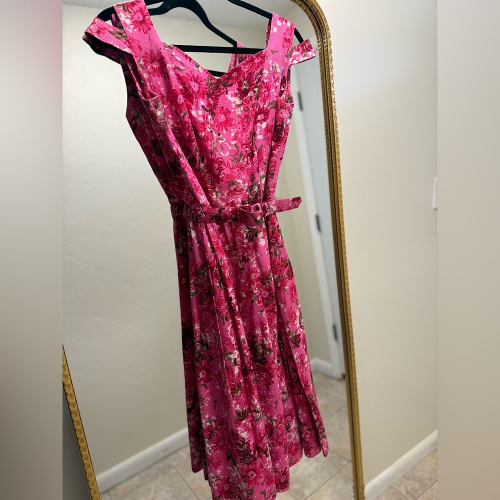 Peck & Peck Vibrant Pink Floral Maxi Dress